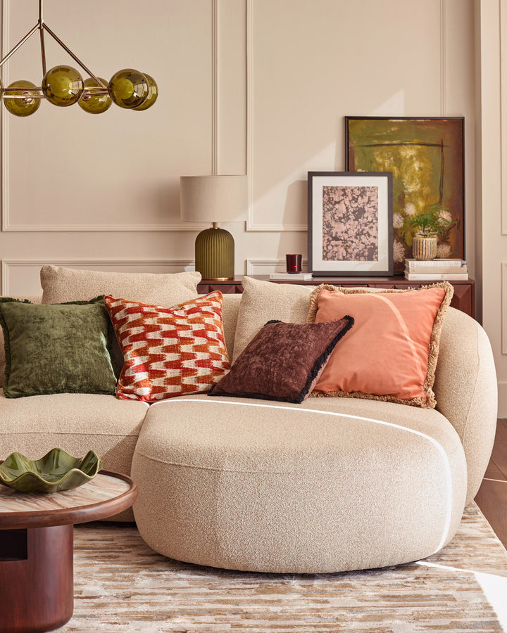 Eris natural fabric right hand corner chaise sofa
