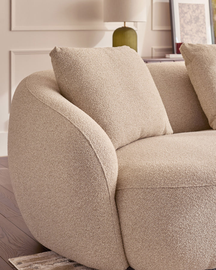 Eris natural fabric right hand corner chaise sofa