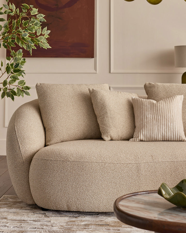 Eris natural fabric right hand corner chaise sofa