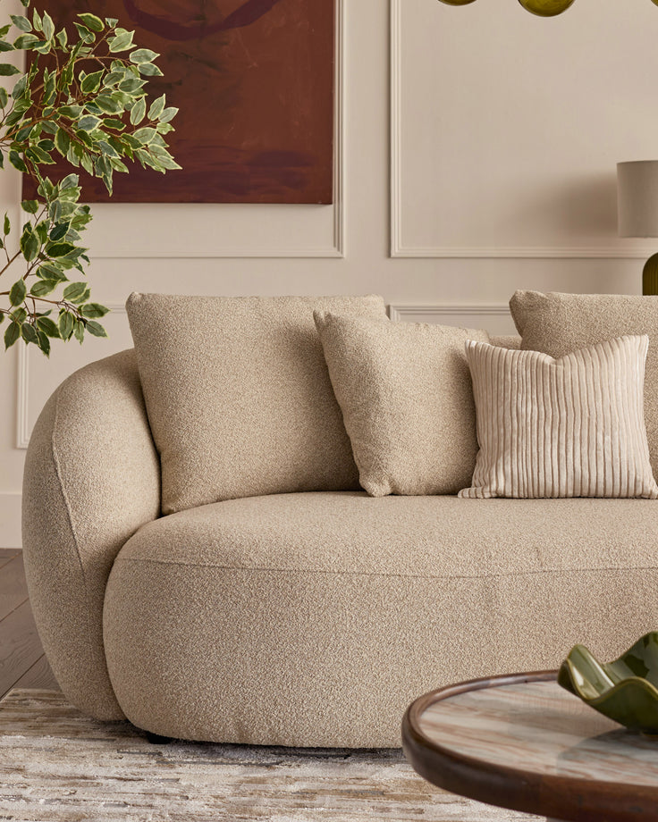 Eris natural fabric right hand corner chaise sofa