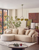 Eris natural fabric left hand corner chaise sofa