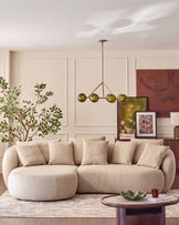 Eris natural fabric left hand corner chaise sofa