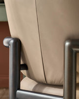 Esme mocha leather dining chair