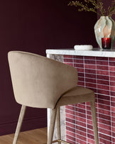 Ethan champagne velvet bar stool
