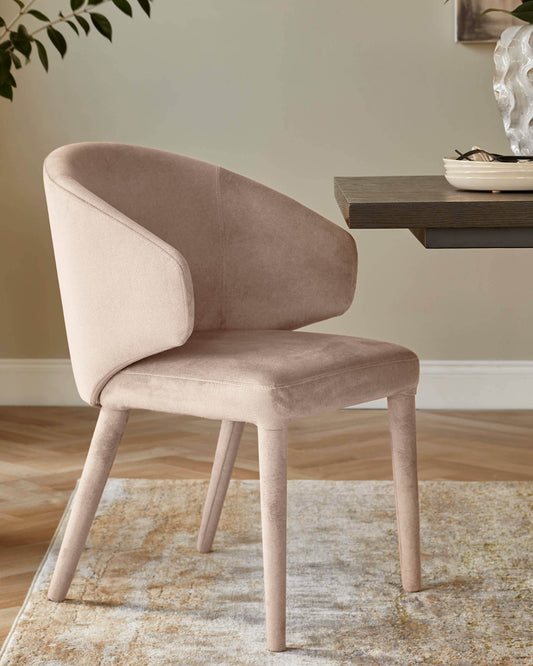 Ethan champagne velvet dining chair