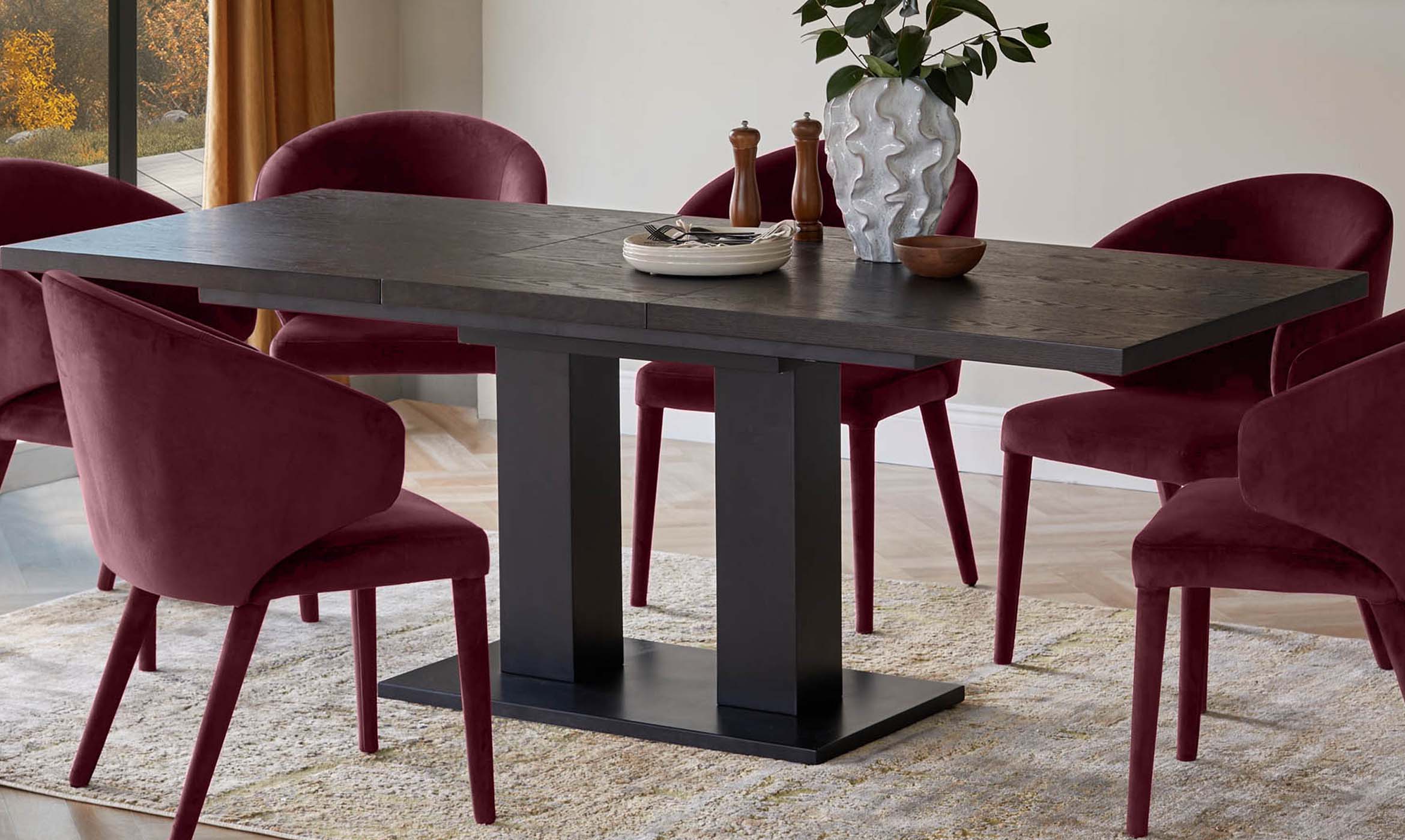 Ethan plum velvet dining chair