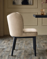 Evelyn champagne velvet dining chair