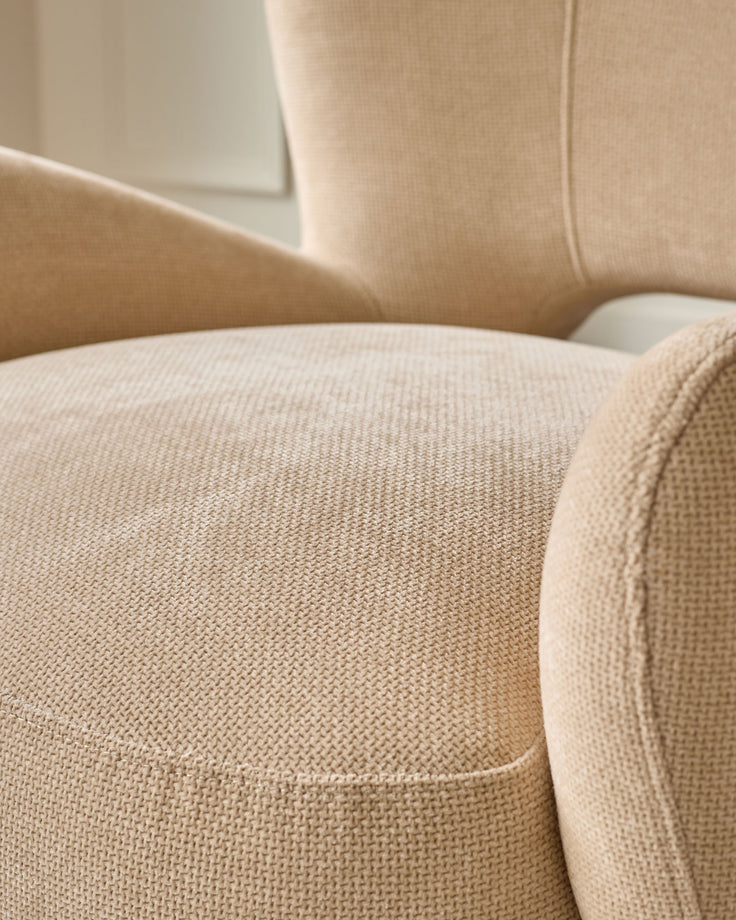 Evelyn champagne chenille occasional chair