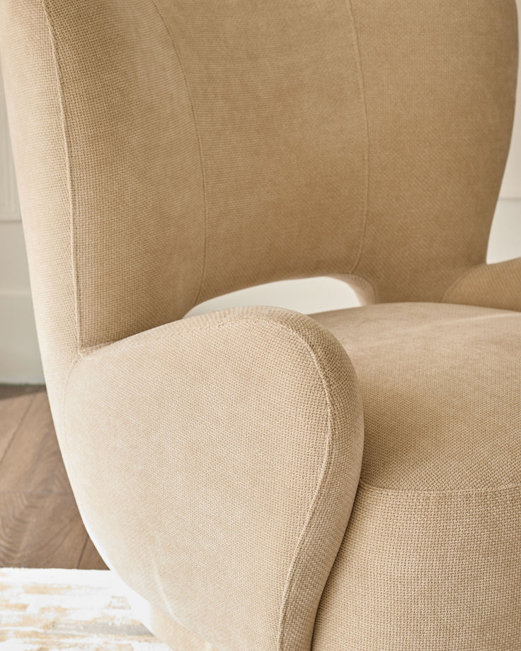Evelyn champagne chenille occasional chair