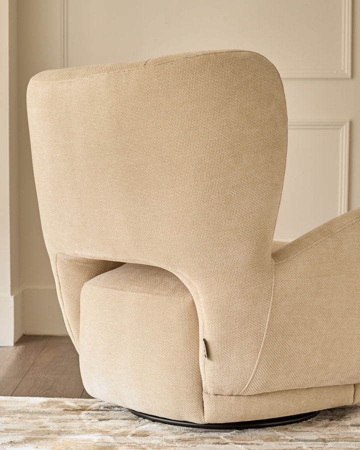 Evelyn champagne chenille occasional chair