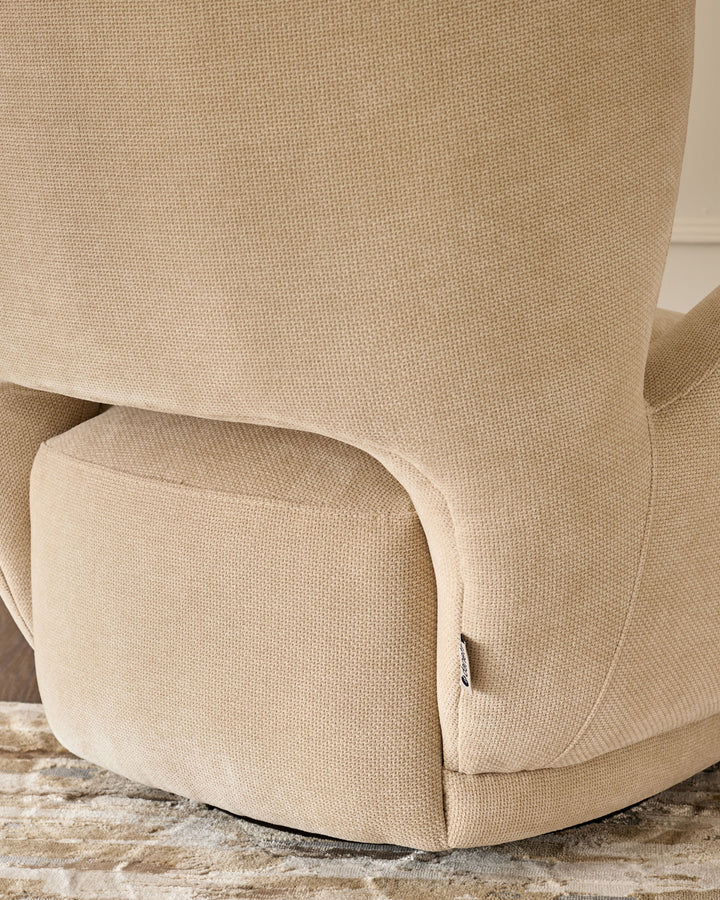 Evelyn champagne chenille occasional chair