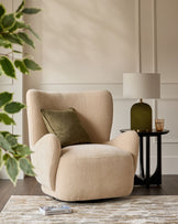 Evelyn champagne chenille occasional chair
