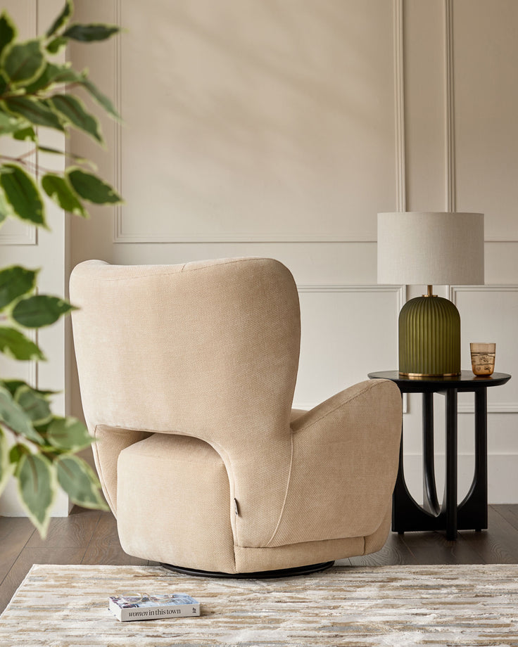 Evelyn champagne chenille occasional chair