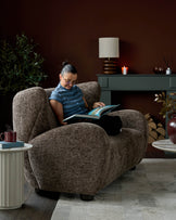 Evelyn mocha fabric 2 seater sofa