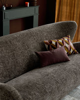 Evelyn mocha fabric 3 seater sofa