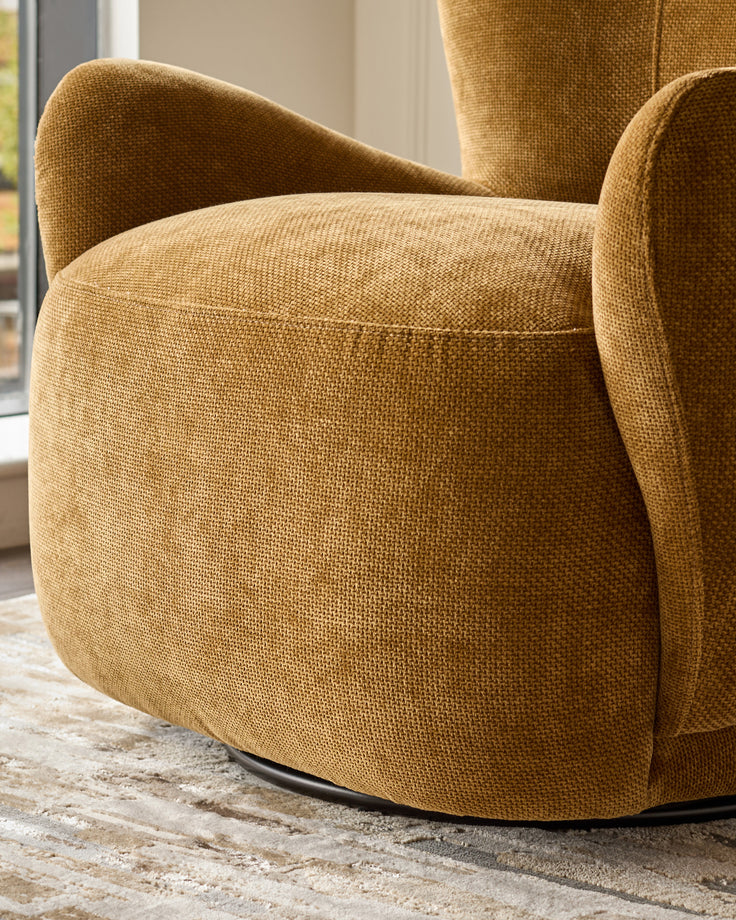Evelyn ochre chenille occasional chair