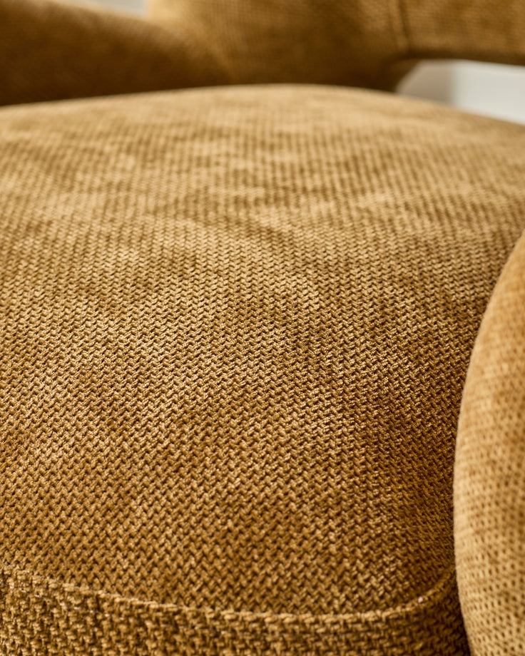 Evelyn ochre chenille occasional chair