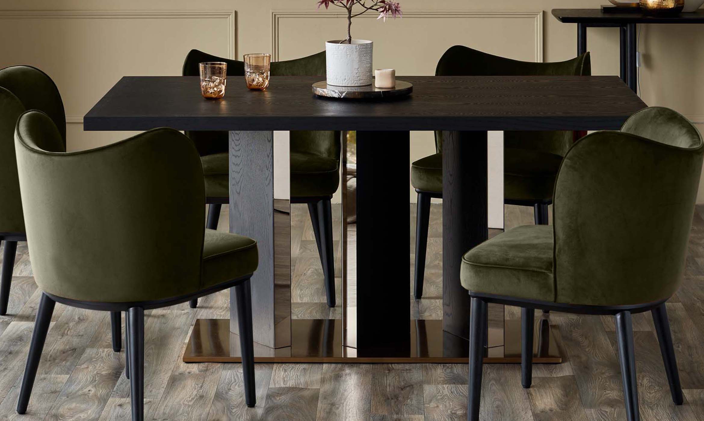 Evelyn olive green velvet dining chair