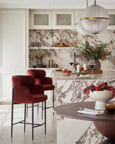 Felix toffee red velvet bar stool