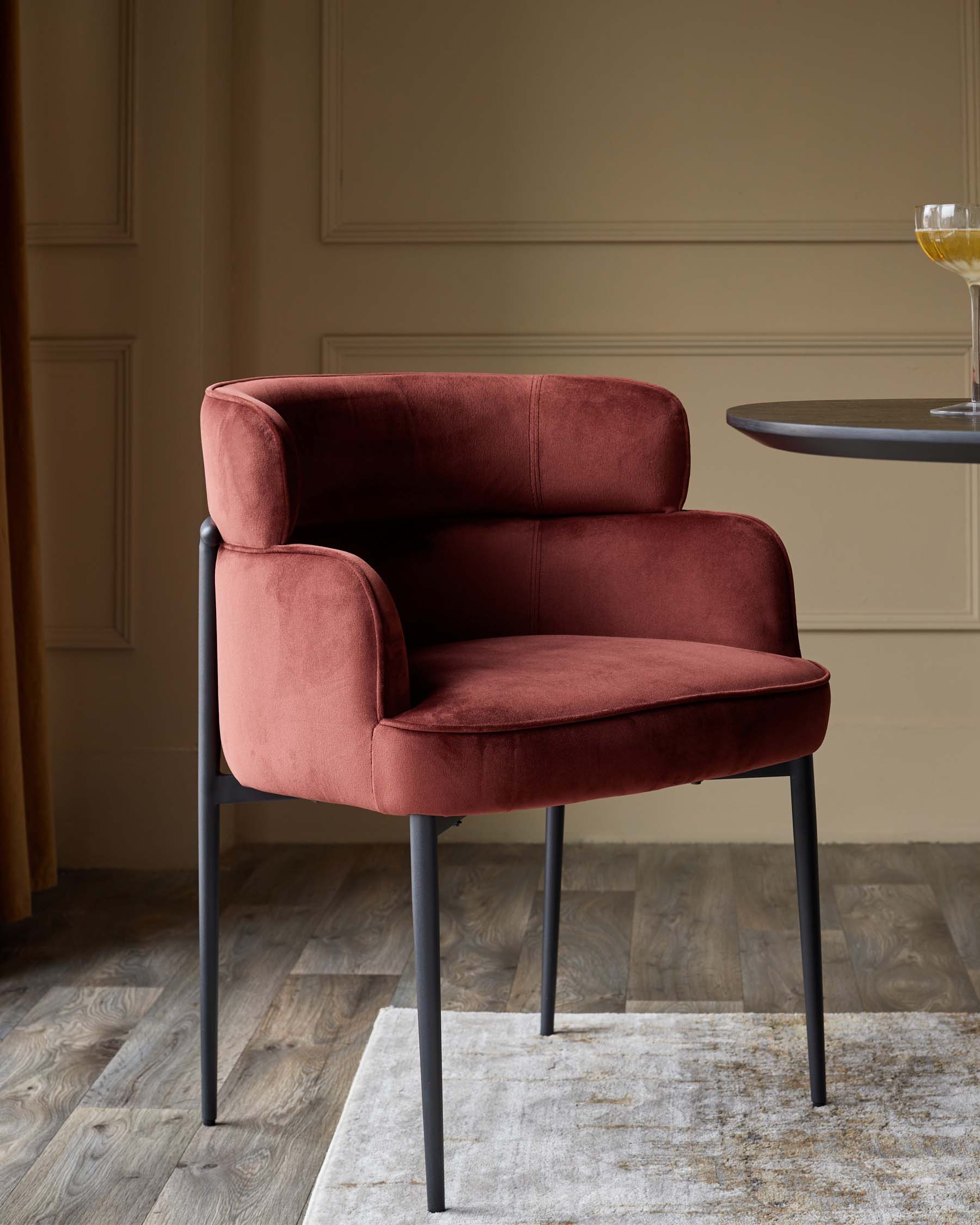 Felix toffee red velvet dining chair – Danetti