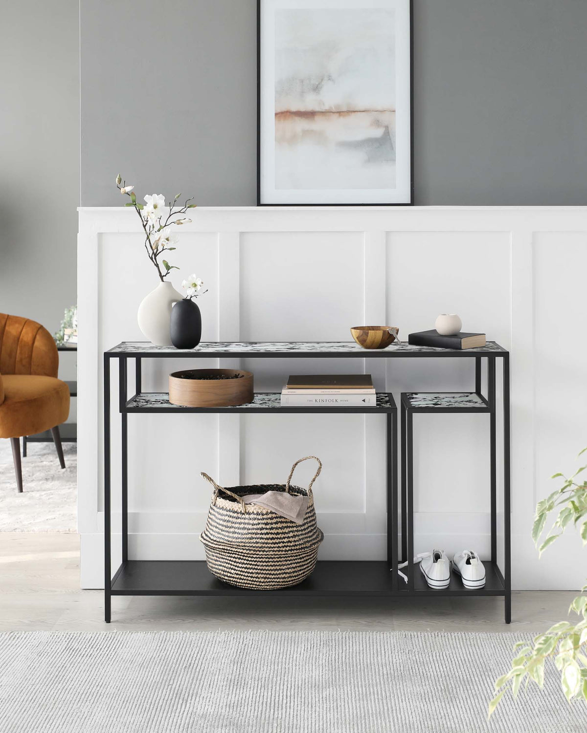 Finley white calacatta ceramic console table – Danetti