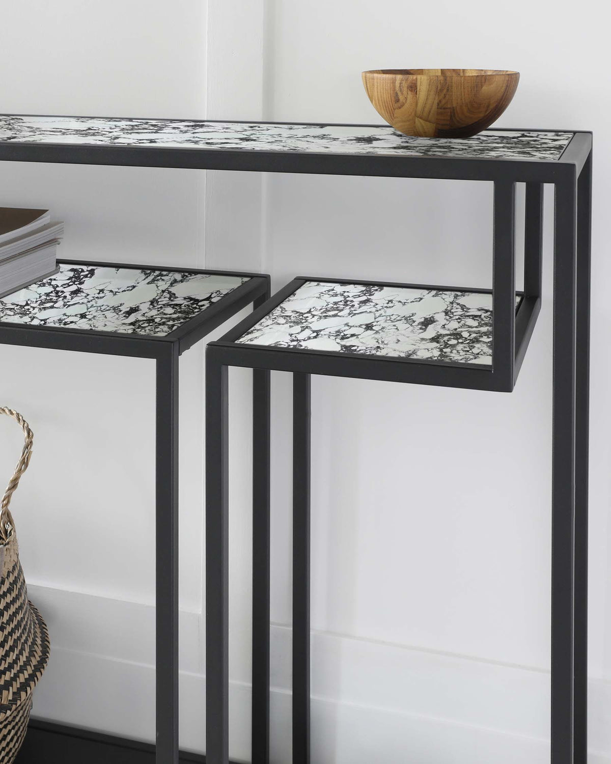 Finley white calacatta ceramic console table – Danetti