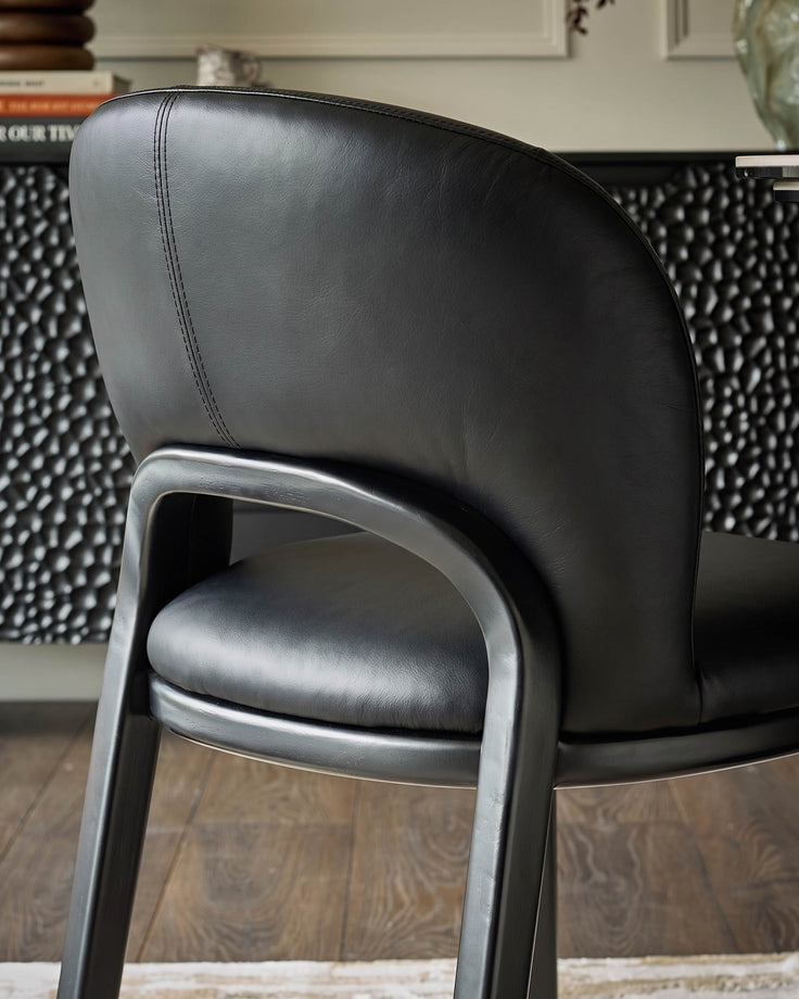 Fio black leather dining chair - set of 2