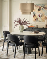 Fio black leather dining chair - set of 2