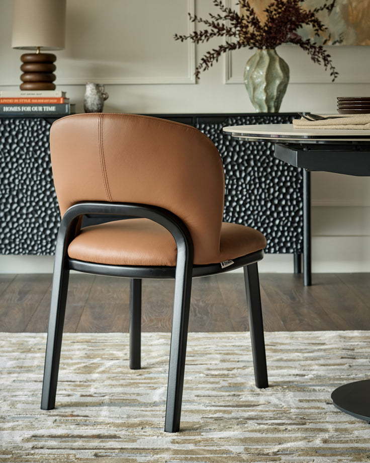 Fio tan leather dining chair - set of 2