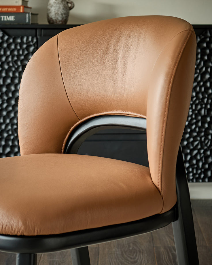 Fio tan leather dining chair - set of 2