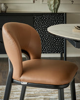 Fio tan leather dining chair - set of 2