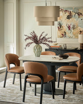 Fio tan leather dining chair - set of 2