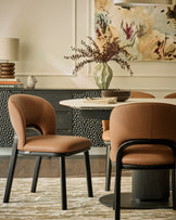 Fio tan leather dining chair - set of 2