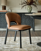 Fio tan leather dining chair - set of 2