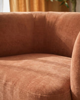 Florence apricot chenille dark wood armchair