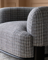 Florence dark chocolate fabric dark wood armchair