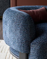 Florence navy mosaic chenille armchair