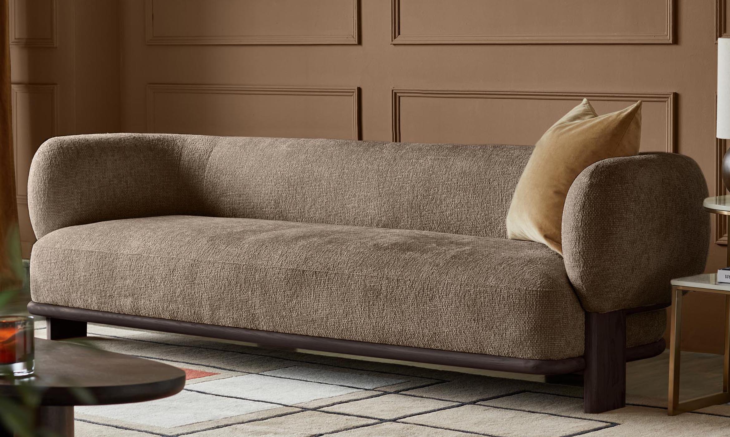 Florence mocha chunky weave 3 seater sofa