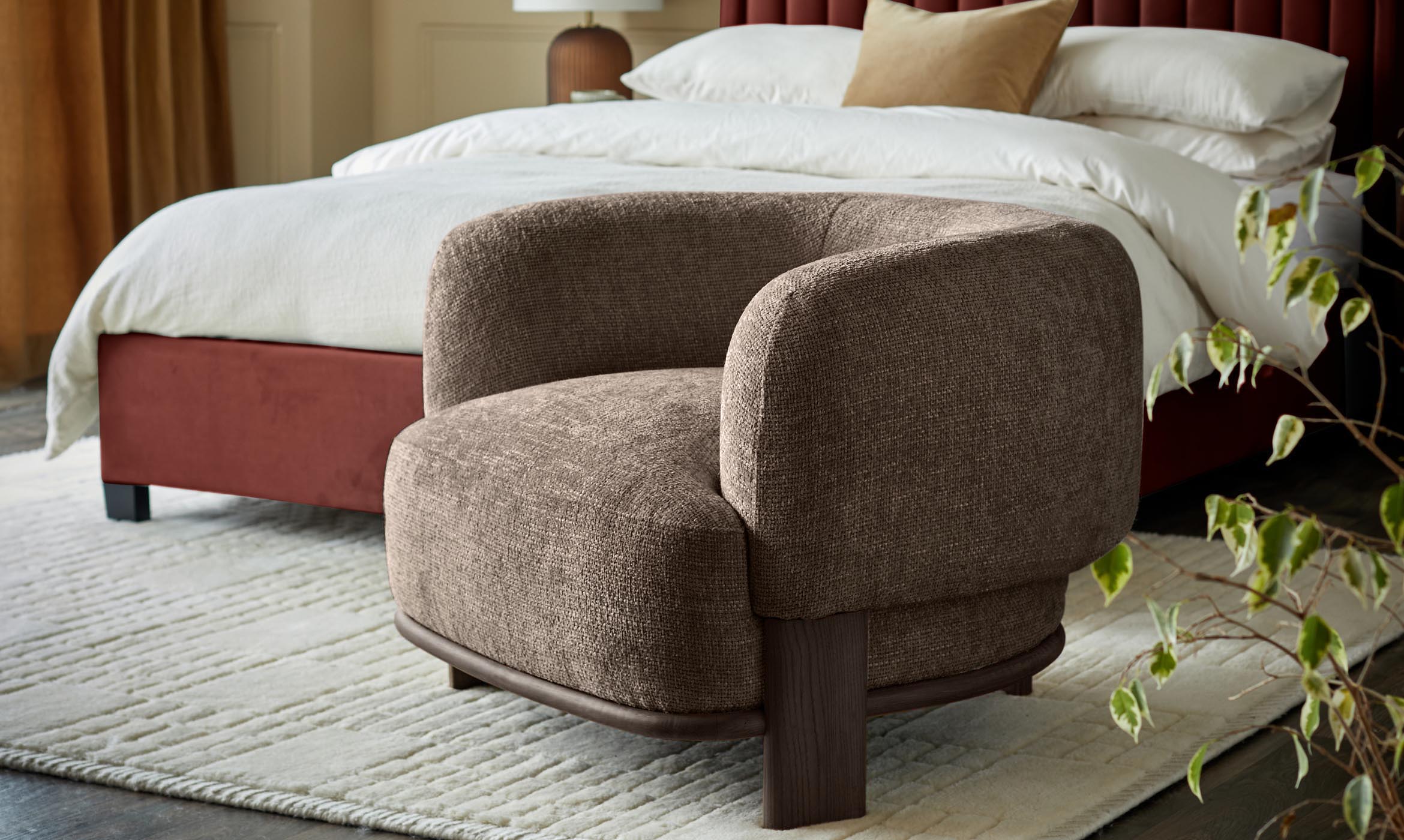 Florence mocha chunky weave armchair
