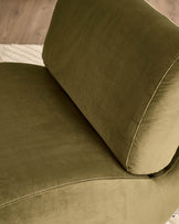 Frances olive green velvet swivel accent chair