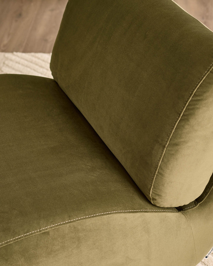 Frances olive green velvet swivel accent chair