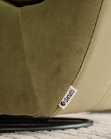 Frances olive green velvet swivel accent chair