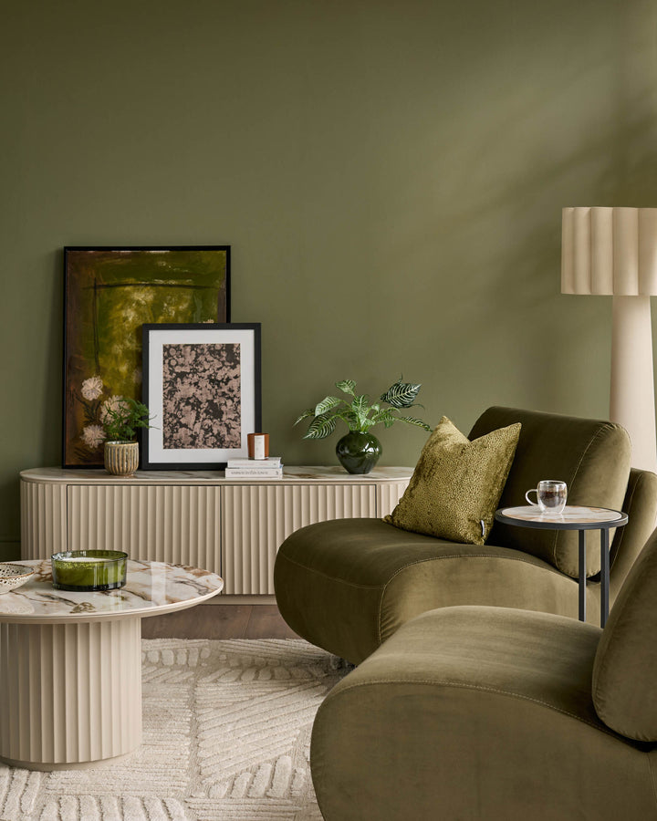 Frances olive green velvet swivel accent chair
