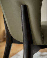Franco olive green leather dining chair - set of 2