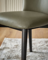 Franco olive green leather dining chair - set of 2
