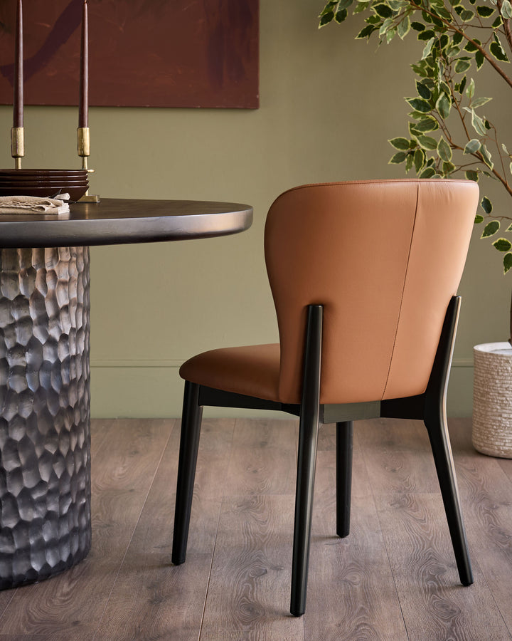 Franco tan leather dining chair - set of 2