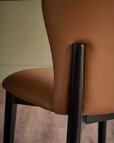 Franco tan leather dining chair - set of 2