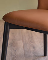 Franco tan leather dining chair - set of 2