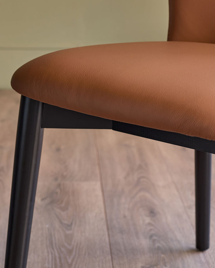 Franco tan leather dining chair - set of 2