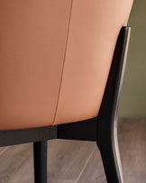 Franco tan leather dining chair - set of 2